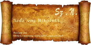 Szávay Nikolett névjegykártya