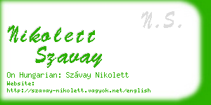 nikolett szavay business card